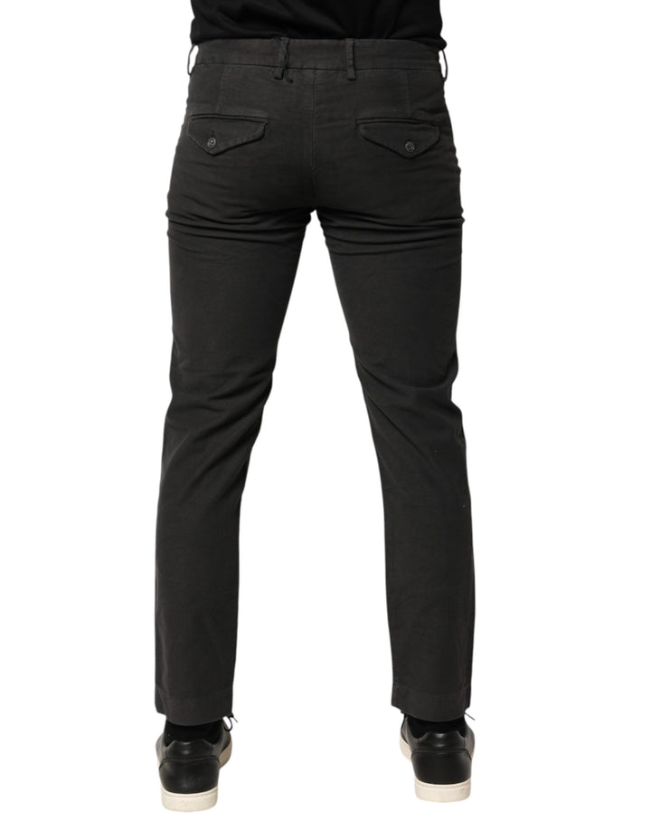 Maison Clochard Dark Gray Cotton Mid Waist Skinny Men Denim Jeans by Maison Clochard outlet now on sale