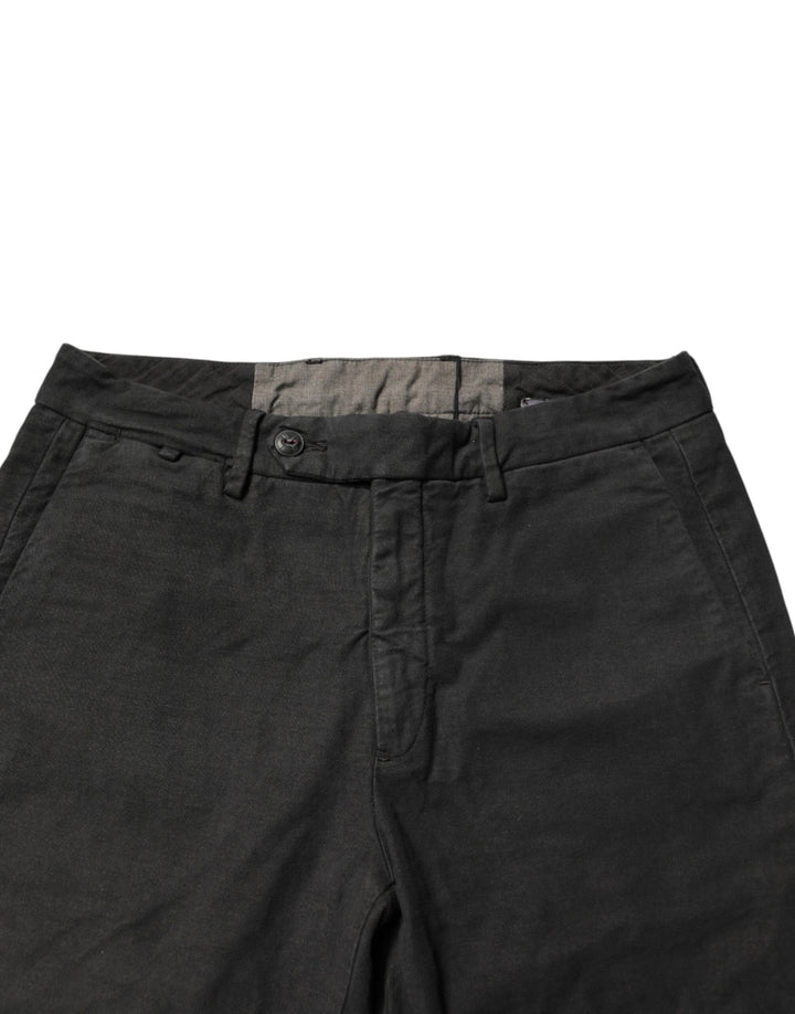 Maison Clochard Dark Gray Cotton Mid Waist Skinny Men Denim Jeans by Maison Clochard outlet now on sale