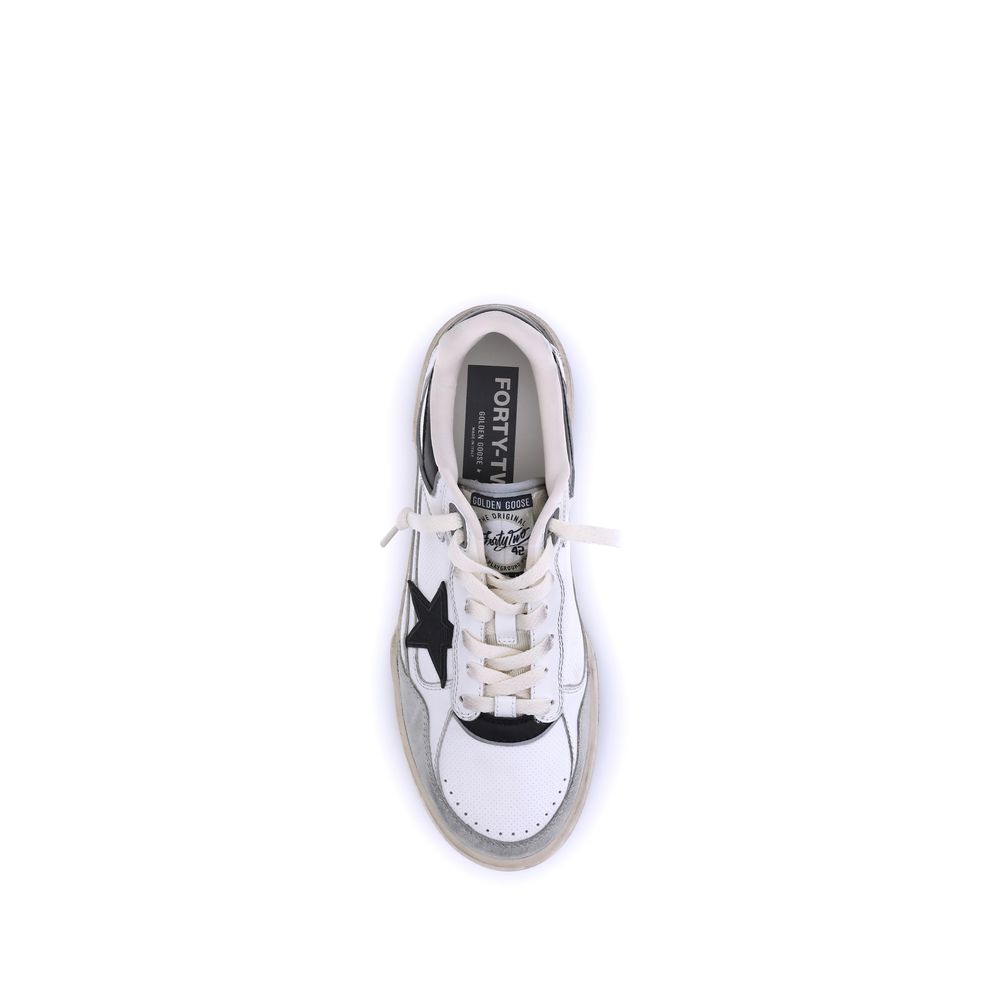 Golden Goose White Calf Leather Bos Taurus Chunky Sneakers by Golden Goose outlet now on sale