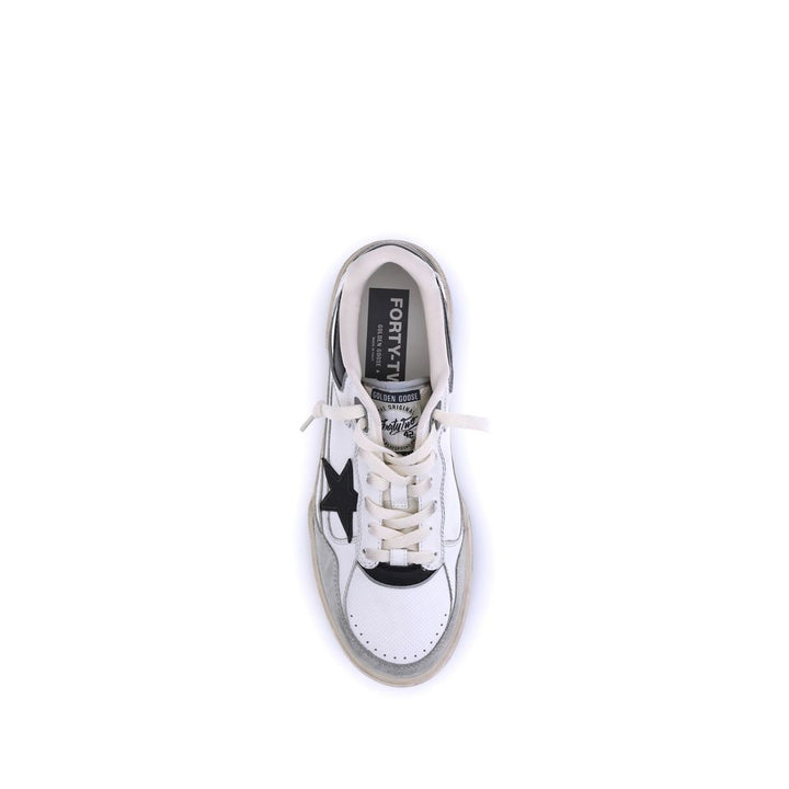 Golden Goose White Calf Leather Bos Taurus Chunky Sneakers by Golden Goose outlet now on sale
