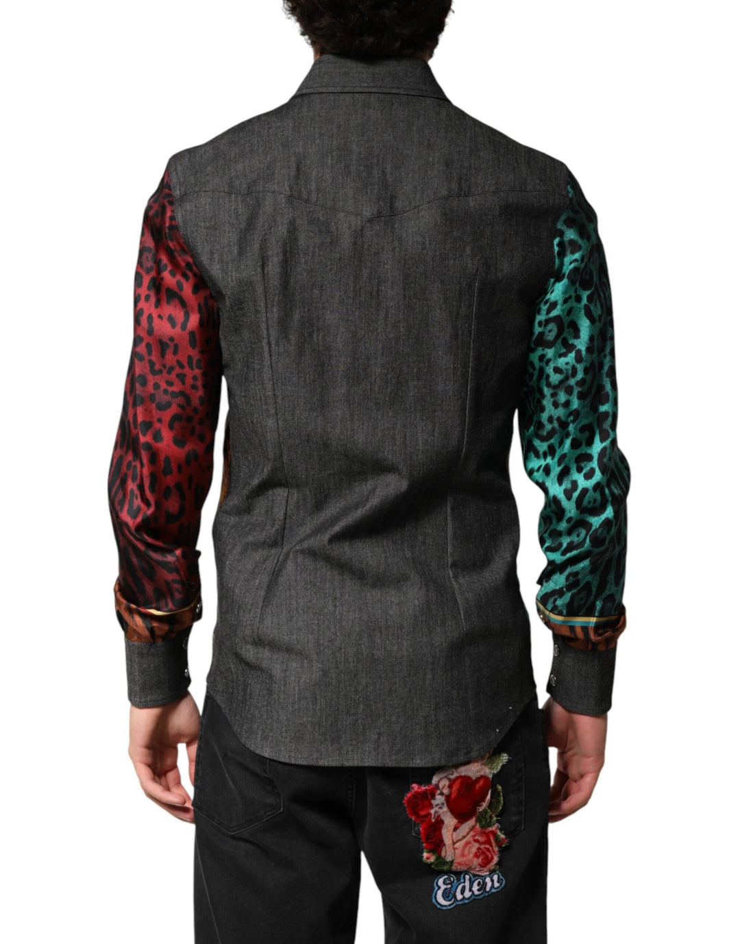 Dolce &amp; Gabbana Multicolor Tiger Leopard Print Silk Men Shirt by Dolce &amp; Gabbana outlet now on sale