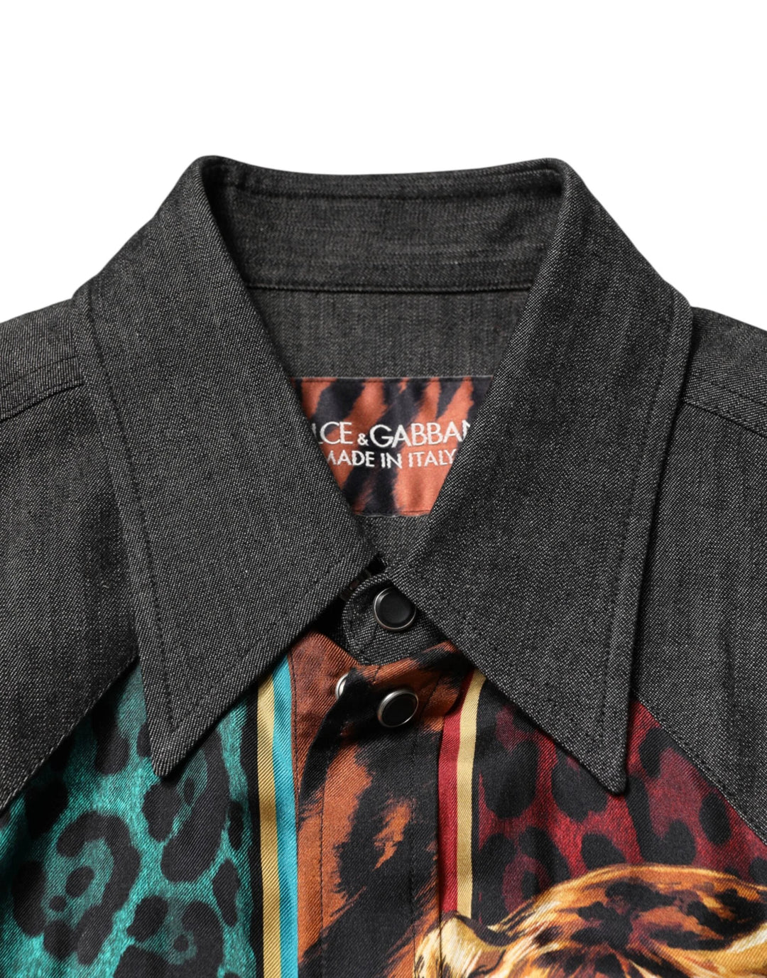 Dolce &amp; Gabbana Multicolor Tiger Leopard Print Silk Men Shirt by Dolce &amp; Gabbana outlet now on sale