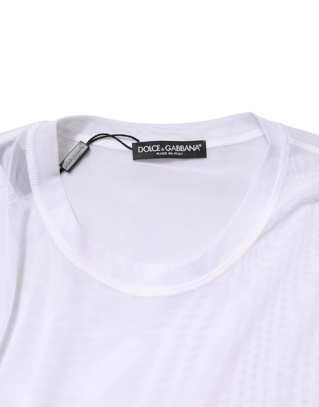 Dolce &amp; Gabbana Sample Sale Dolce &amp; Gabbana White Nylon Long Sleeves Crewneck T-Shirt - | Designer outlet