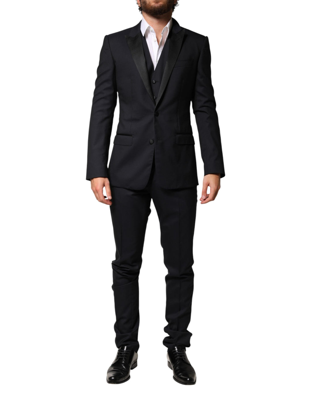 Dolce & Gabbana Black Wool Single Breasted 3 Piece Men Suit by Dolce & Gabbana outlet now on sale