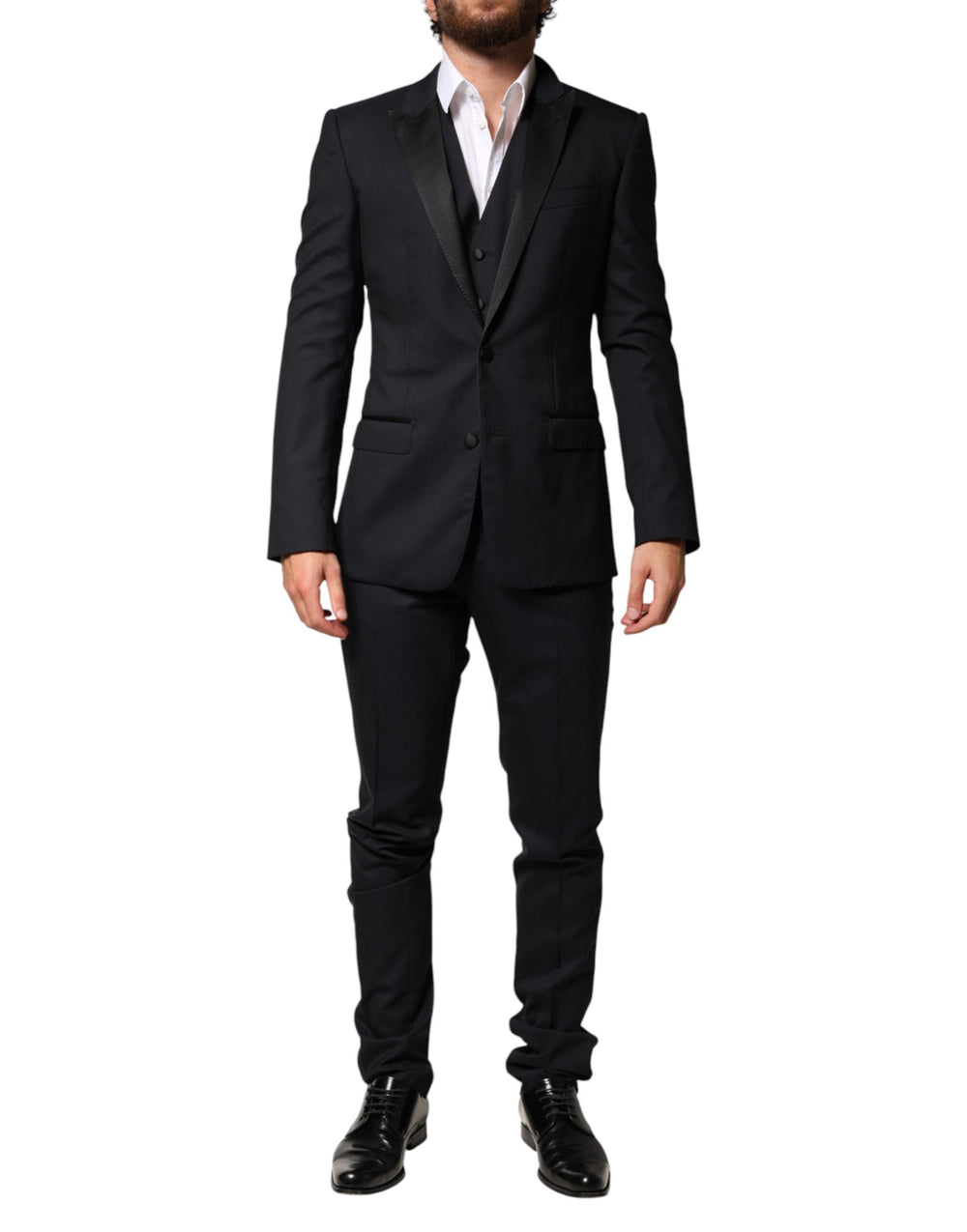 Dolce & Gabbana Black Wool Single Breasted 3 Piece Men Suit by Dolce & Gabbana outlet now on sale