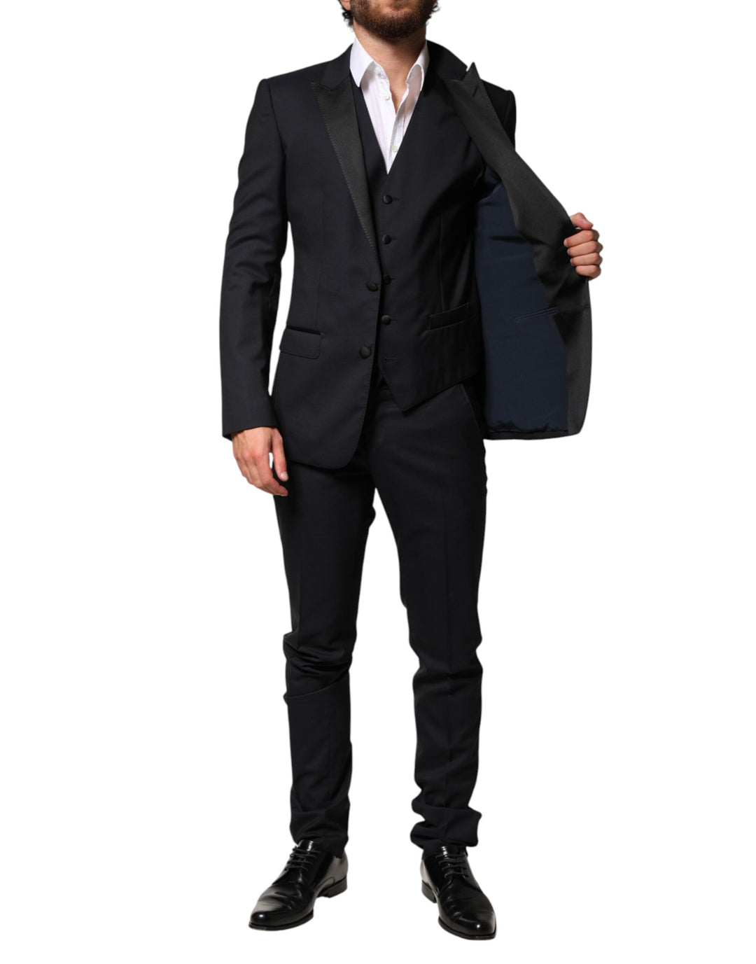 Dolce & Gabbana Black Wool Single Breasted 3 Piece Men Suit by Dolce & Gabbana outlet now on sale