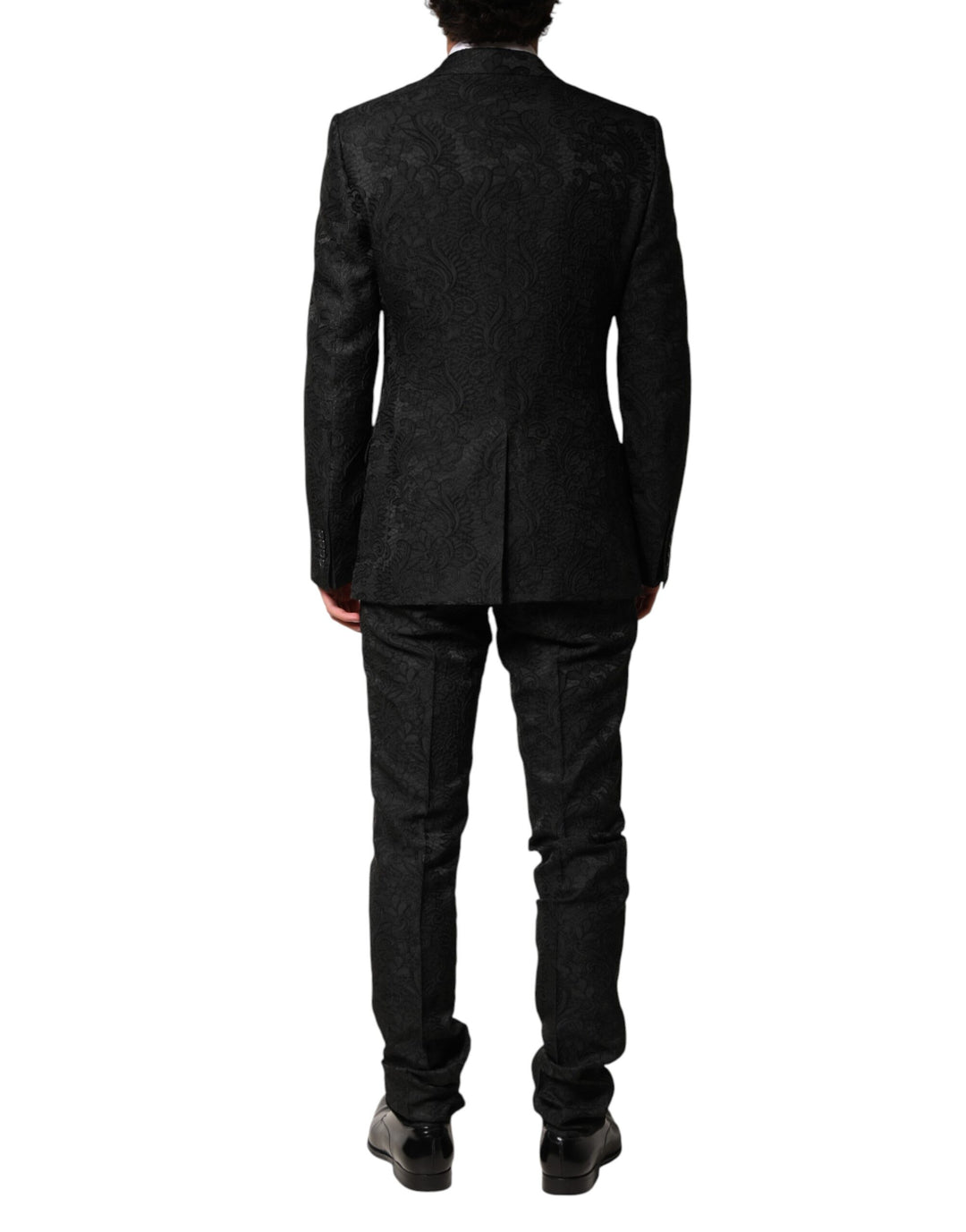 Dolce & Gabbana Black Brocade Single Breasted 2 Piece Suit by Dolce & Gabbana outlet now on sale