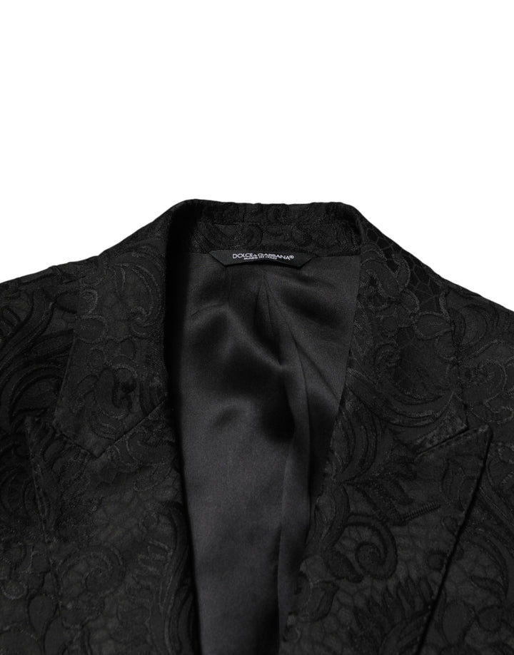 Dolce & Gabbana Black Brocade Single Breasted 2 Piece Suit by Dolce & Gabbana outlet now on sale