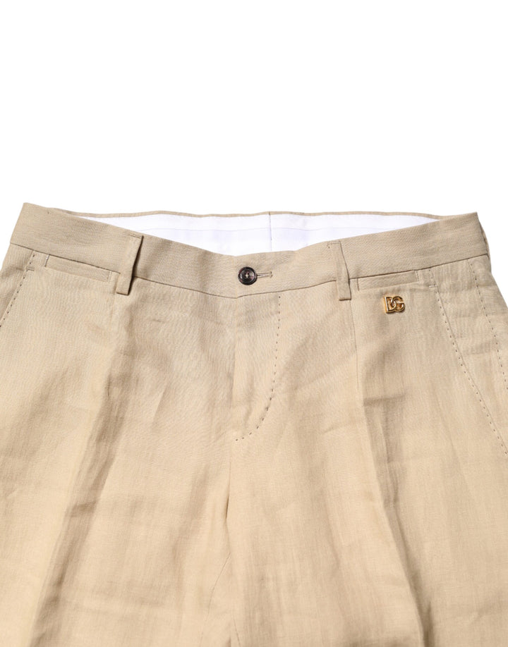 Dolce & Gabbana Beige Linen Single Breasted 2 Piece Suit by Dolce & Gabbana outlet now on sale