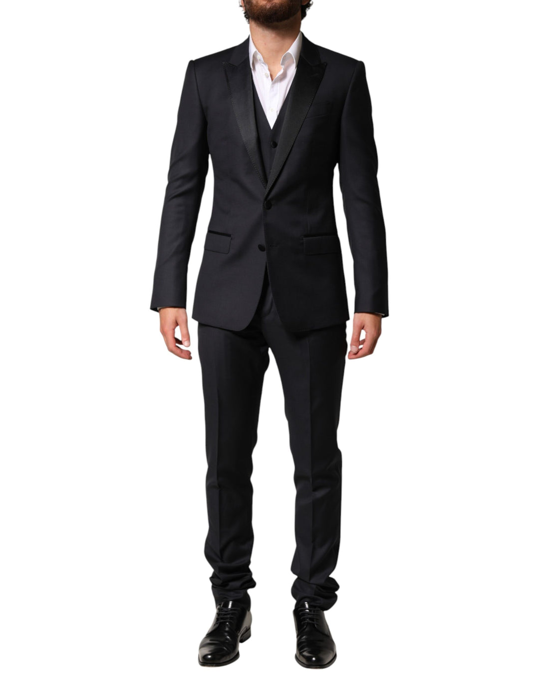 Dolce & Gabbana Black Wool Single Breasted 3 Piece Men Suit by Dolce & Gabbana outlet now on sale