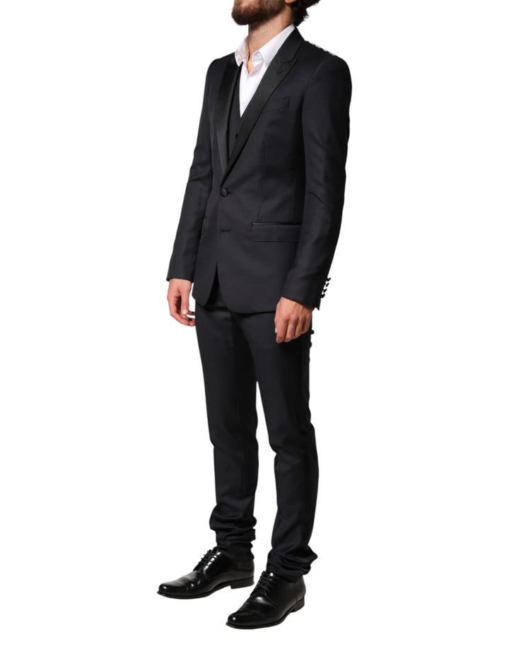 Dolce & Gabbana Black Wool Single Breasted 3 Piece Men Suit by Dolce & Gabbana outlet now on sale