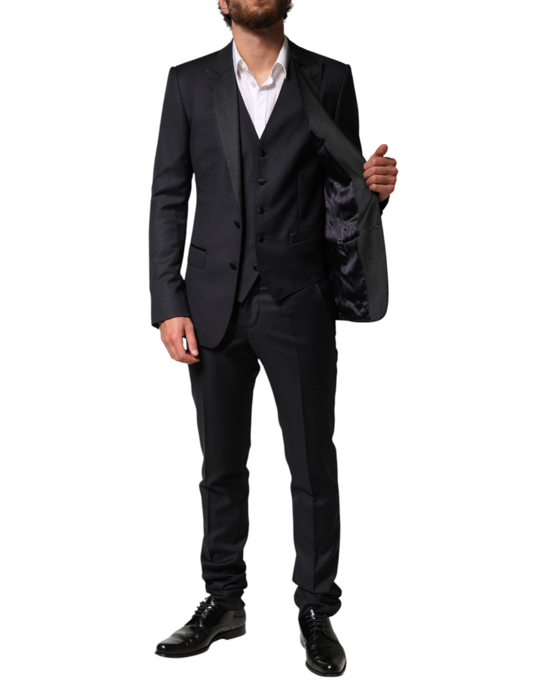 Dolce & Gabbana Black Wool Single Breasted 3 Piece Men Suit by Dolce & Gabbana outlet now on sale
