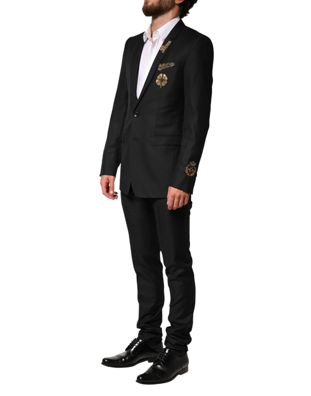 Dolce & Gabbana Black Embellished Single Breasted 2 Pc Suit by Dolce & Gabbana outlet now on sale