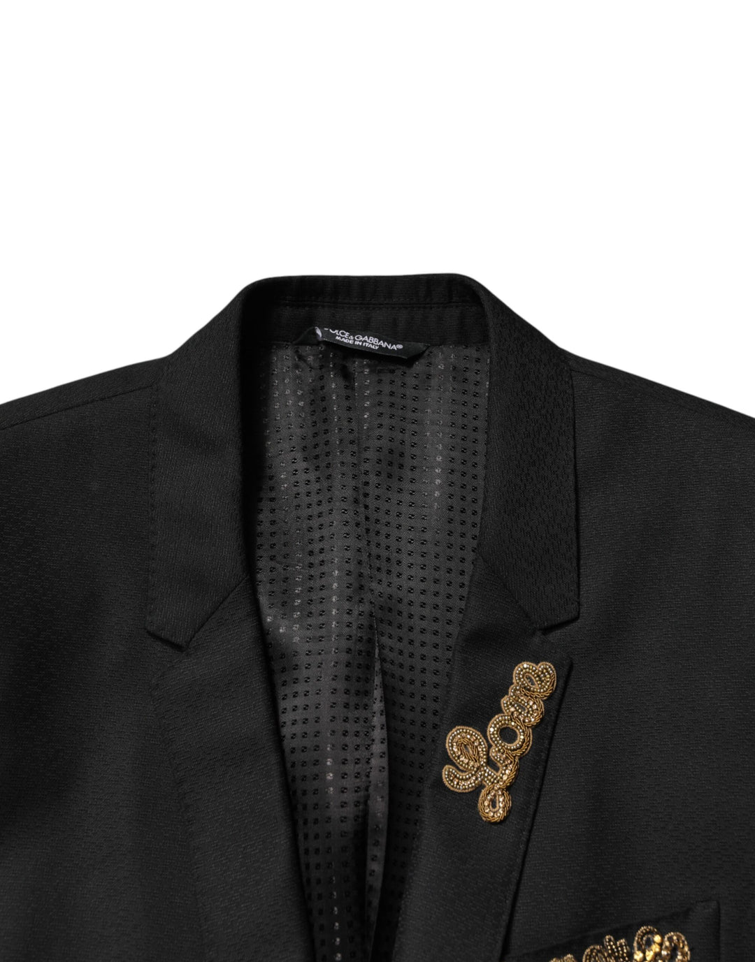 Dolce & Gabbana Black Embellished Single Breasted 2 Pc Suit by Dolce & Gabbana outlet now on sale