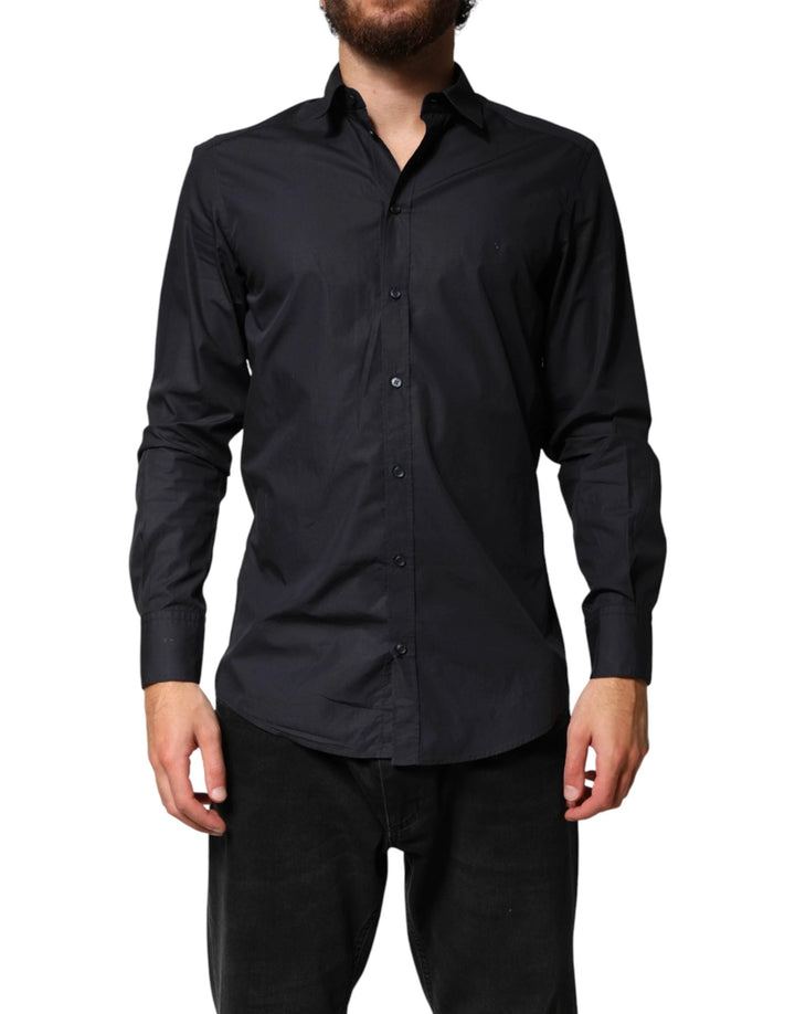 Dolce &amp; Gabbana Sample Sale Dolce &amp; Gabbana Black Cotton Long Sleeves Dress Formal Shirt - | Designer outlet