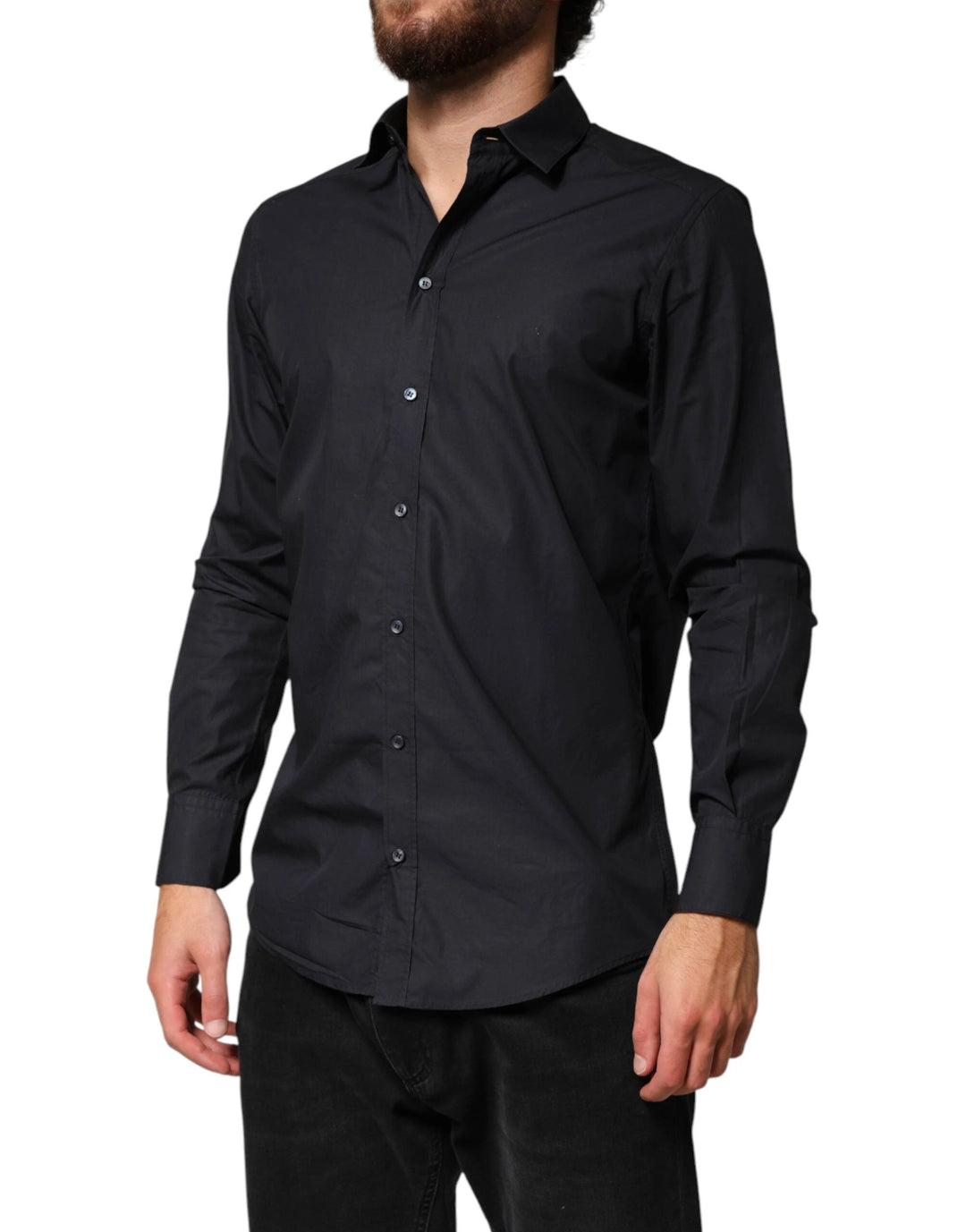 Dolce &amp; Gabbana Sample Sale Dolce &amp; Gabbana Black Cotton Long Sleeves Dress Formal Shirt - | Designer outlet