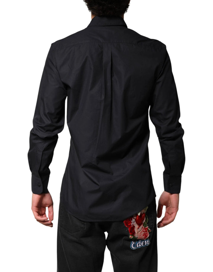 Dolce &amp; Gabbana Sample Sale Dolce &amp; Gabbana Black Cotton Long Sleeves Dress Formal Shirt - | Designer outlet