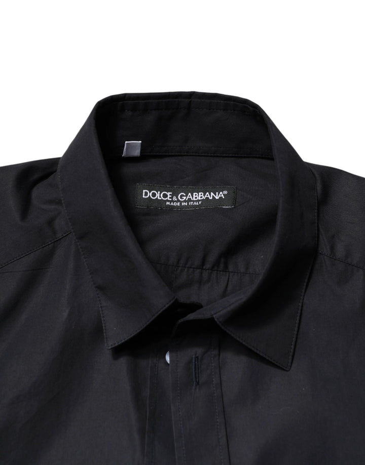Dolce &amp; Gabbana Sample Sale Dolce &amp; Gabbana Black Cotton Long Sleeves Dress Formal Shirt - | Designer outlet