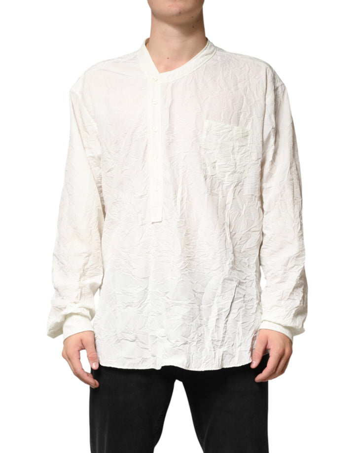 Dolce &amp; Gabbana White Cotton Men Long Sleeves Men Shirt by Dolce &amp; Gabbana outlet now on sale