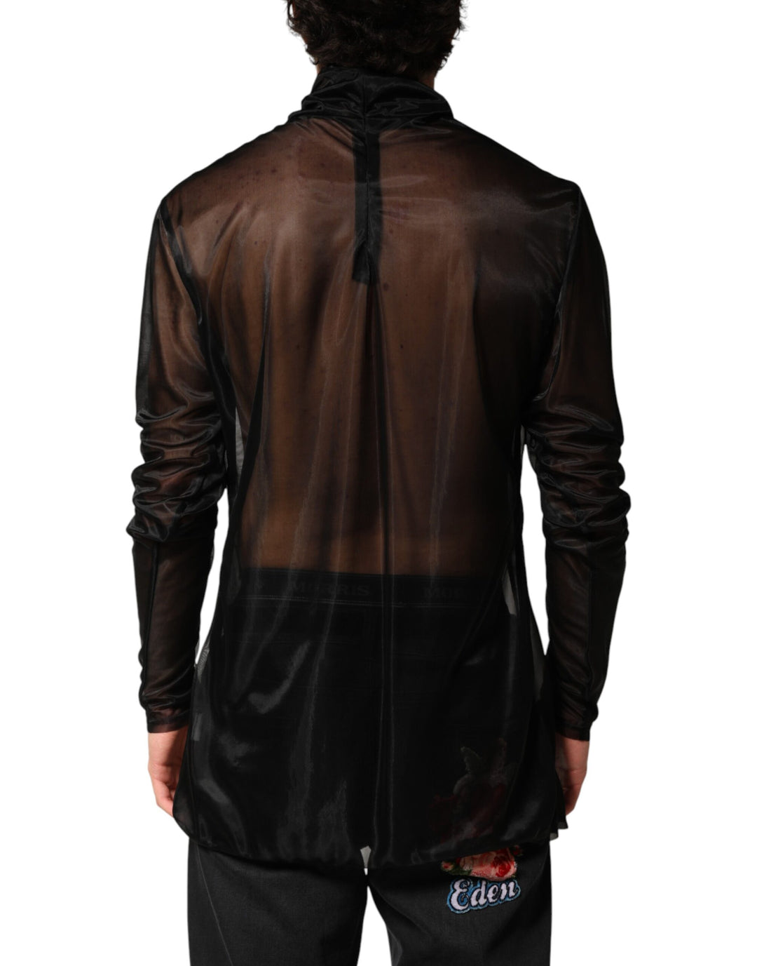 Dolce &amp; Gabbana Black Sheer Long Sleeves Turtleneck Top by Dolce &amp; Gabbana outlet now on sale