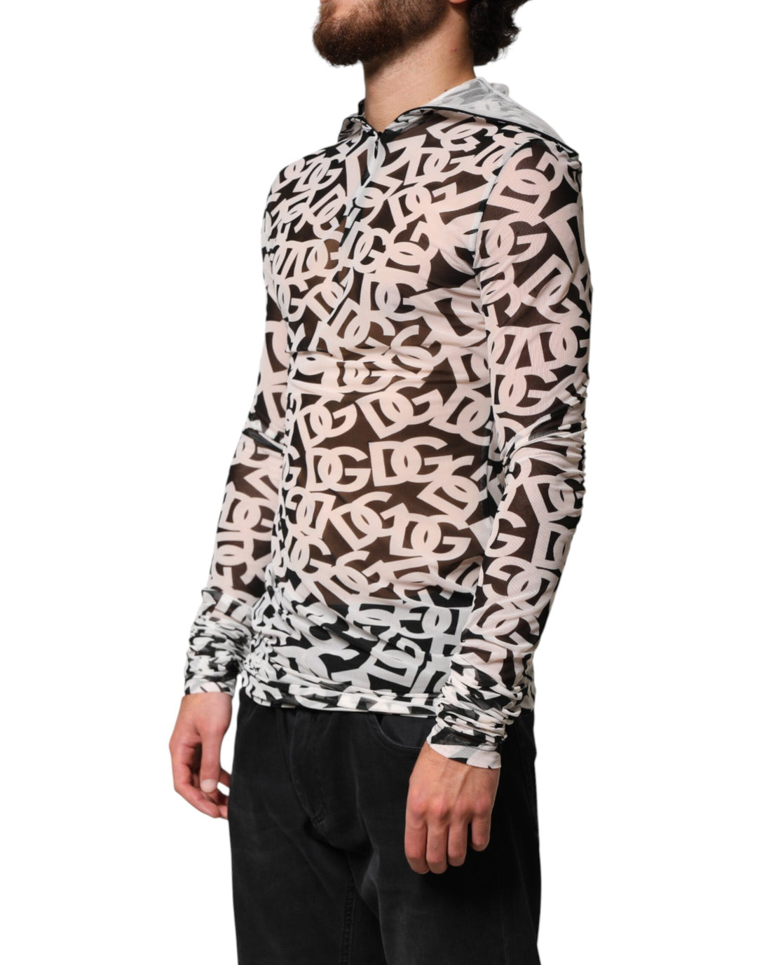 Dolce &amp; Gabbana Sample Sale Dolce &amp; Gabbana White DG Logo Long Sleeves Turtleneck Top - | Designer outlet