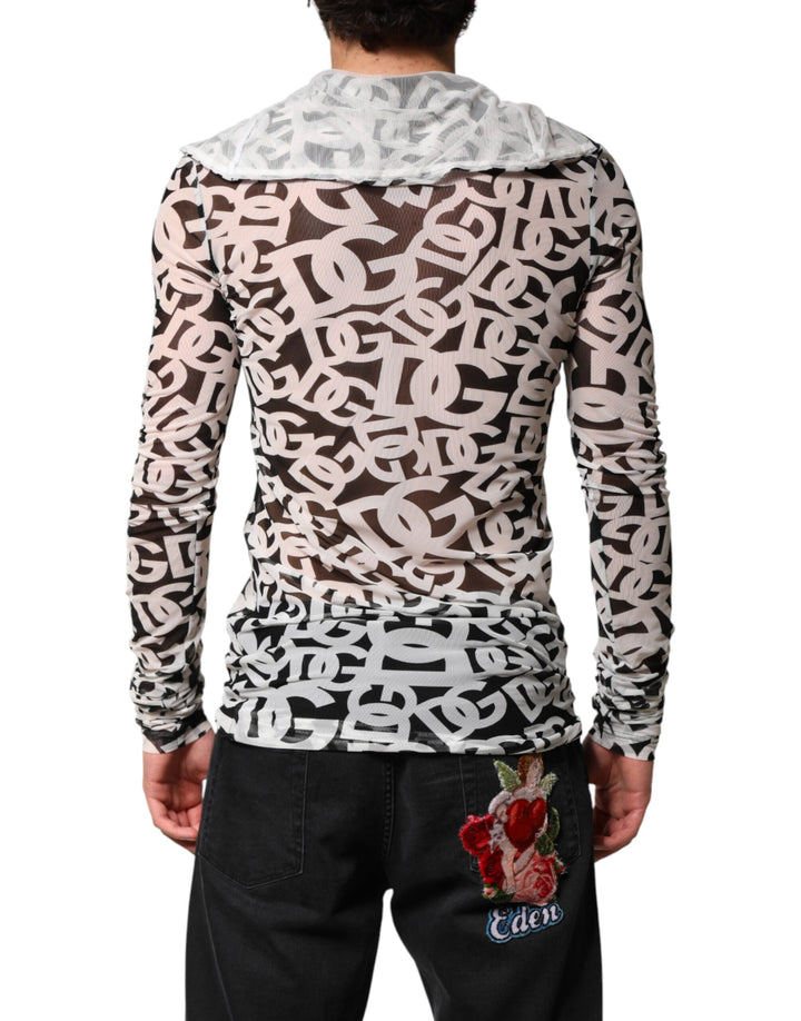Dolce &amp; Gabbana Sample Sale Dolce &amp; Gabbana White DG Logo Long Sleeves Turtleneck Top - | Designer outlet