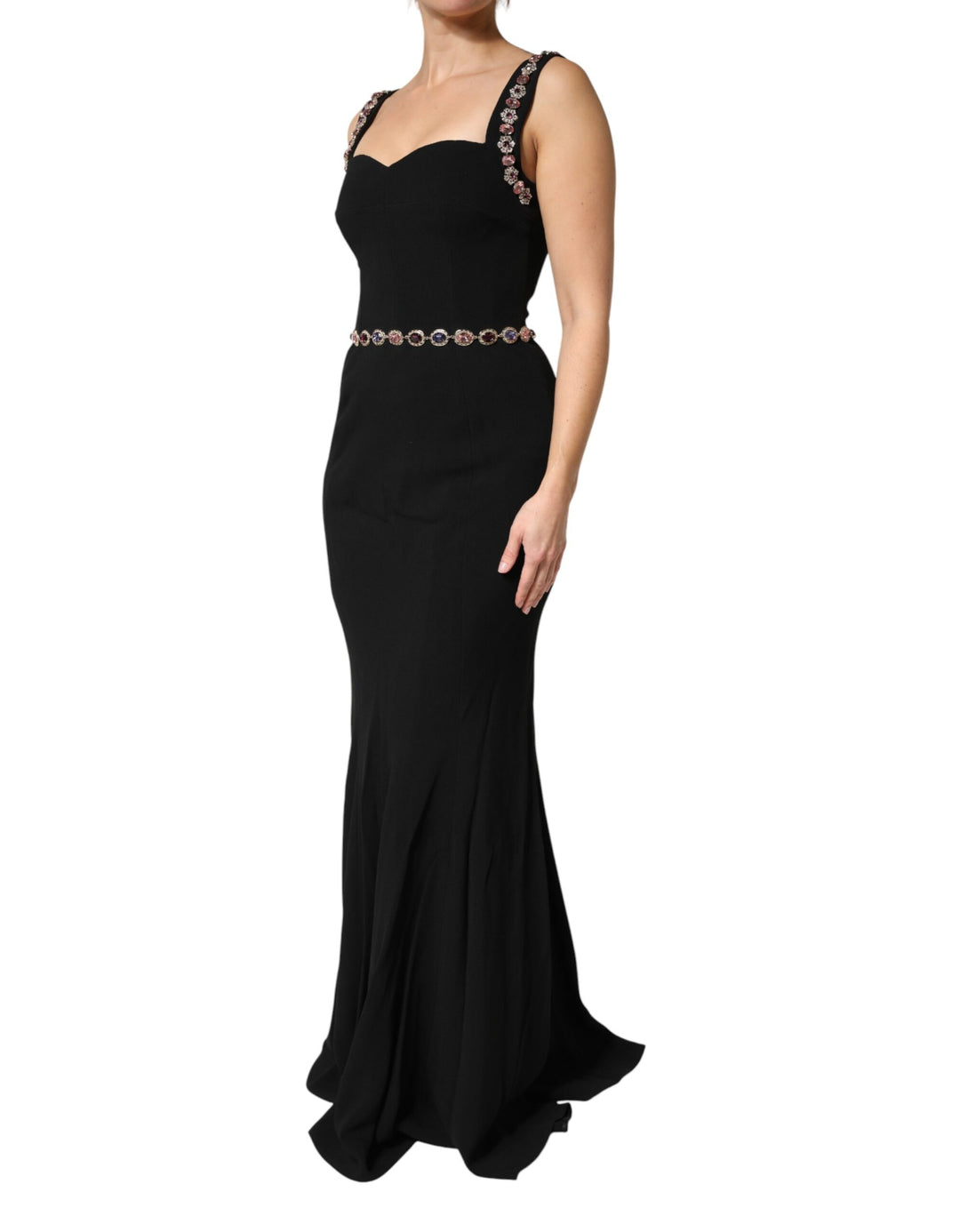 Dolce &amp; Gabbana Black Embellished Sheath MermaidGown Dress by Dolce &amp; Gabbana outlet now on sale