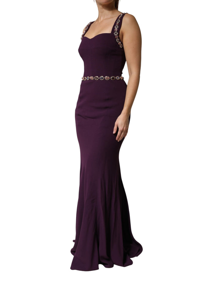 Dolce &amp; Gabbana Violet Embellished Sheath Mermaid Gown Dress by Dolce &amp; Gabbana outlet now on sale