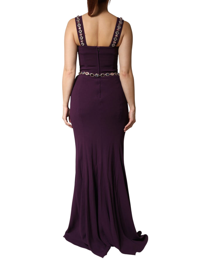 Dolce &amp; Gabbana Violet Embellished Sheath Mermaid Gown Dress by Dolce &amp; Gabbana outlet now on sale
