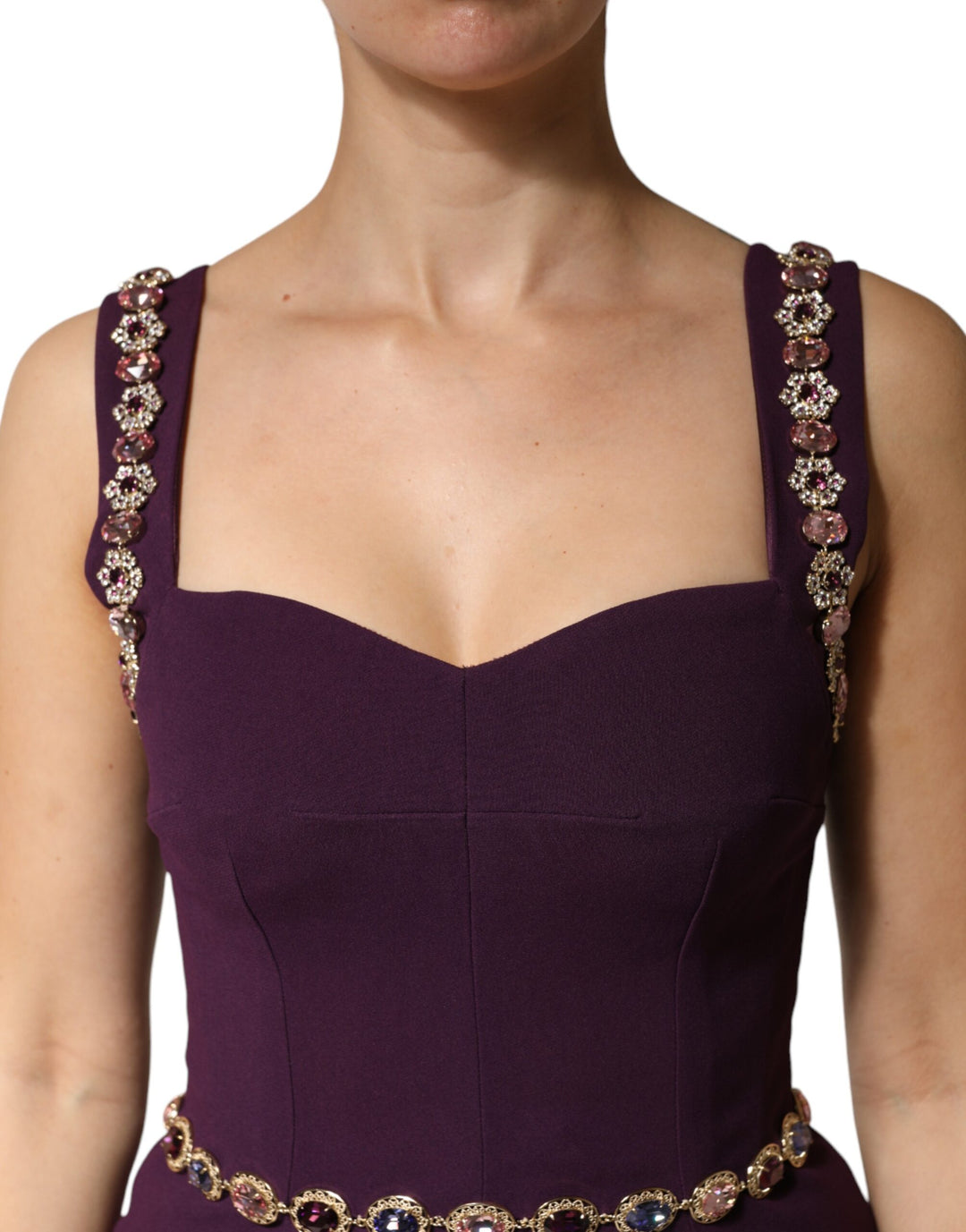 Dolce &amp; Gabbana Violet Embellished Sheath Mermaid Gown Dress by Dolce &amp; Gabbana outlet now on sale