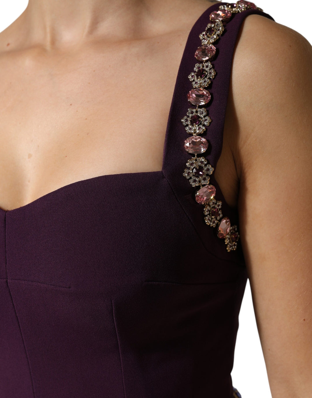Dolce &amp; Gabbana Violet Embellished Sheath Mermaid Gown Dress by Dolce &amp; Gabbana outlet now on sale
