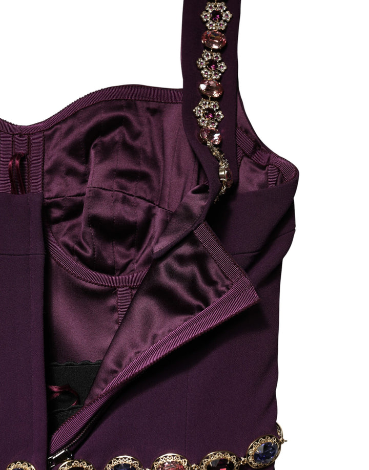 Dolce &amp; Gabbana Violet Embellished Sheath Mermaid Gown Dress by Dolce &amp; Gabbana outlet now on sale