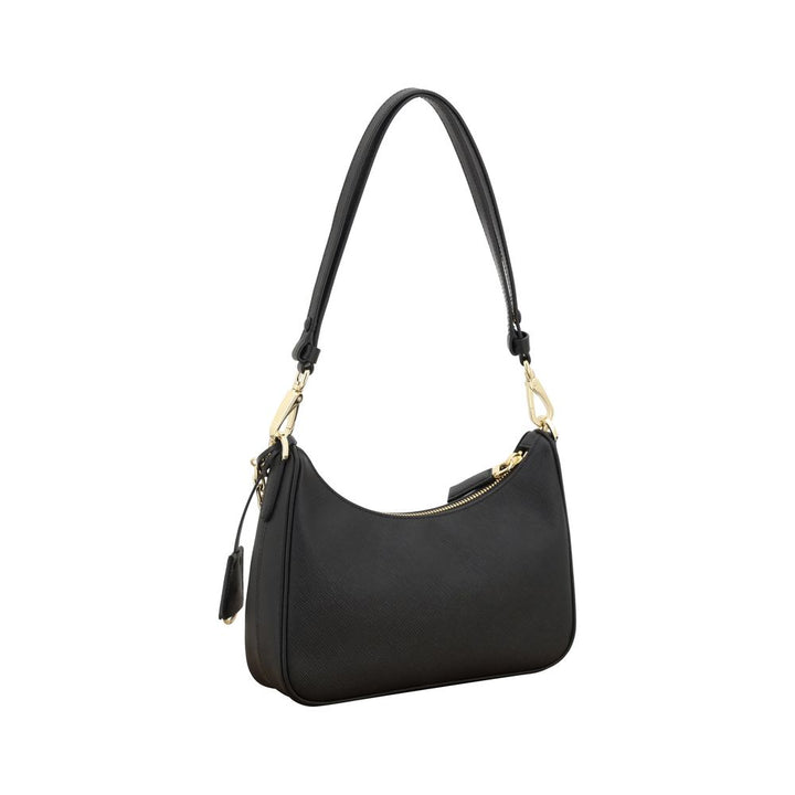 Prada Black Calf Leather Bos Taurus Shoulder Bag