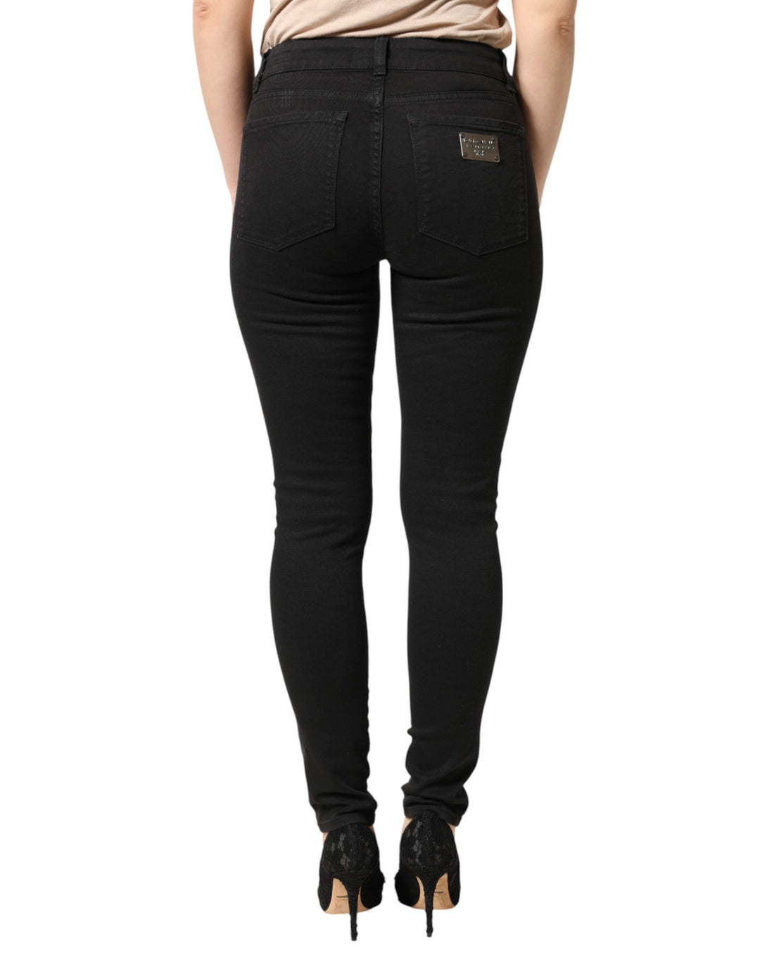 Dolce & Gabbana Black Cotton Stretch Skinny Denim Jeans