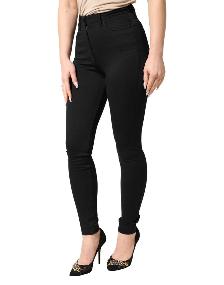 Dolce &amp; Gabbana Sample Sale Dolce &amp; Gabbana Black Nylon Stretch Skinny High Waist Pants - | Designer outlet