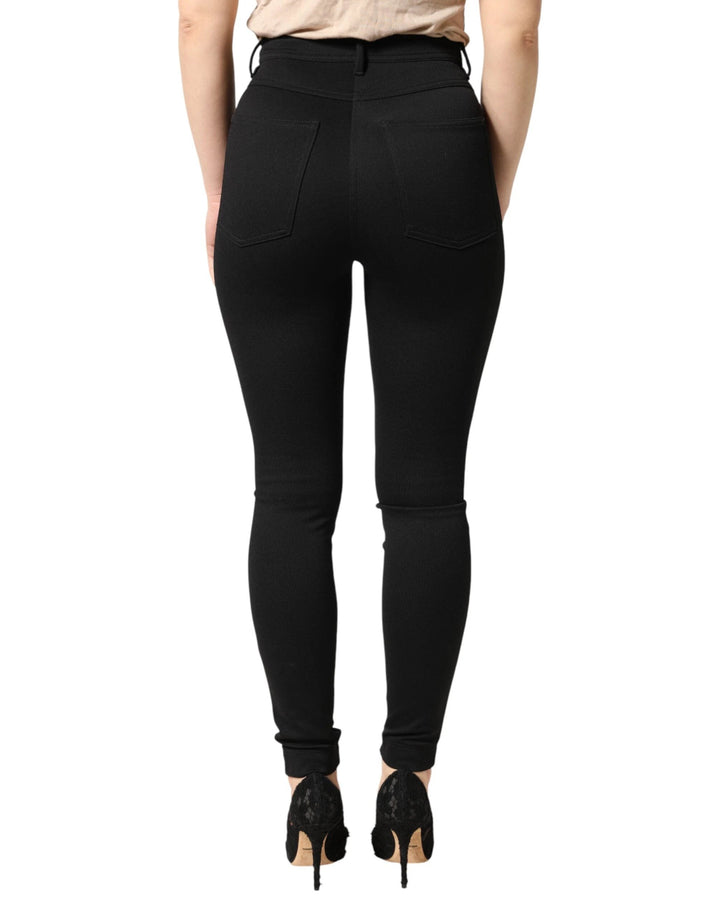 Dolce &amp; Gabbana Sample Sale Dolce &amp; Gabbana Black Nylon Stretch Skinny High Waist Pants - | Designer outlet