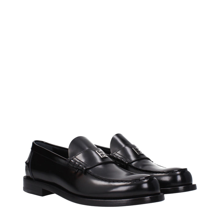 Givenchy Black Leather Slip-On Loafers