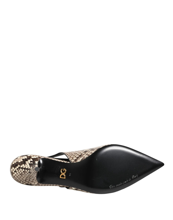 Dolce &amp; Gabbana Sample Sale Dolce &amp; Gabbana Multicolor Leather Heels Slingback Shoes - | Designer outlet