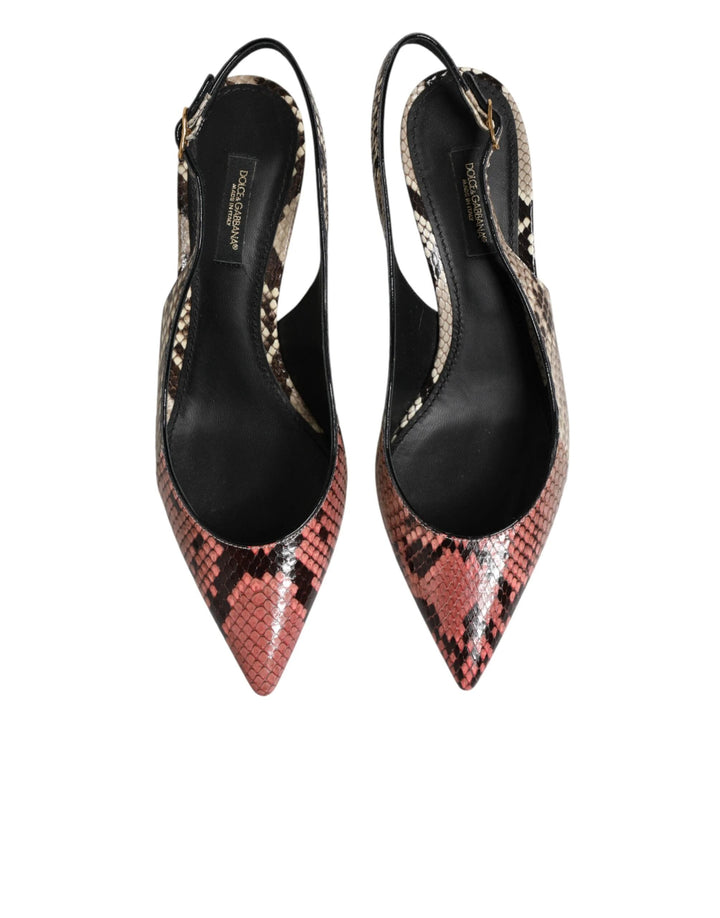 Dolce &amp; Gabbana Sample Sale Dolce &amp; Gabbana Multicolor Leather Heels Slingback Shoes - | Designer outlet