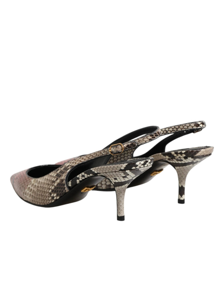 Dolce &amp; Gabbana Sample Sale Dolce &amp; Gabbana Multicolor Leather Heels Slingback Shoes - | Designer outlet