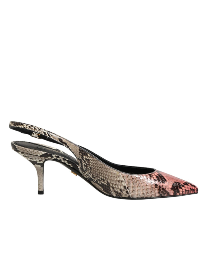 Dolce &amp; Gabbana Sample Sale Dolce &amp; Gabbana Multicolor Leather Heels Slingback Shoes - | Designer outlet