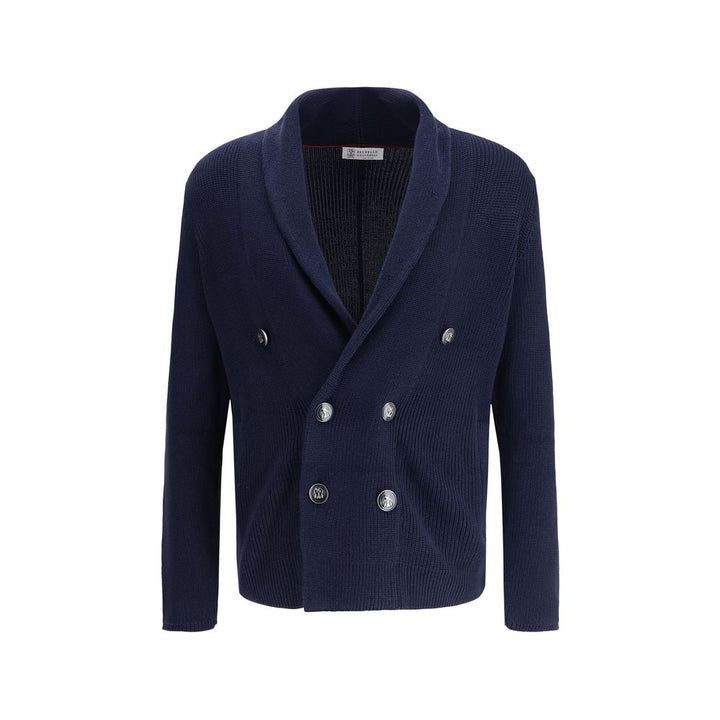 Brunello Cucinelli Blue Cotton Cardigan by Brunello Cucinelli outlet now on sale