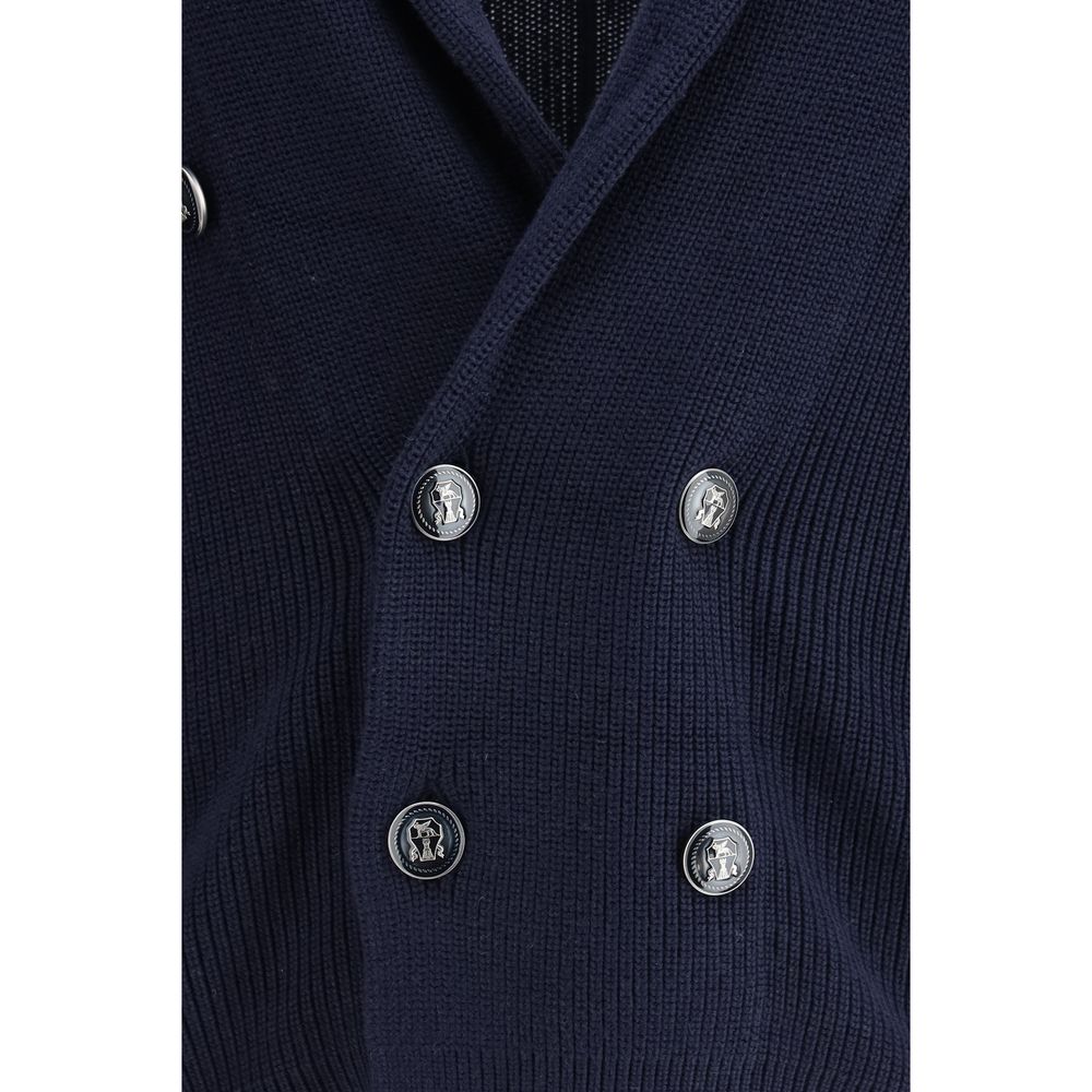 Brunello Cucinelli Blue Cotton Cardigan by Brunello Cucinelli outlet now on sale