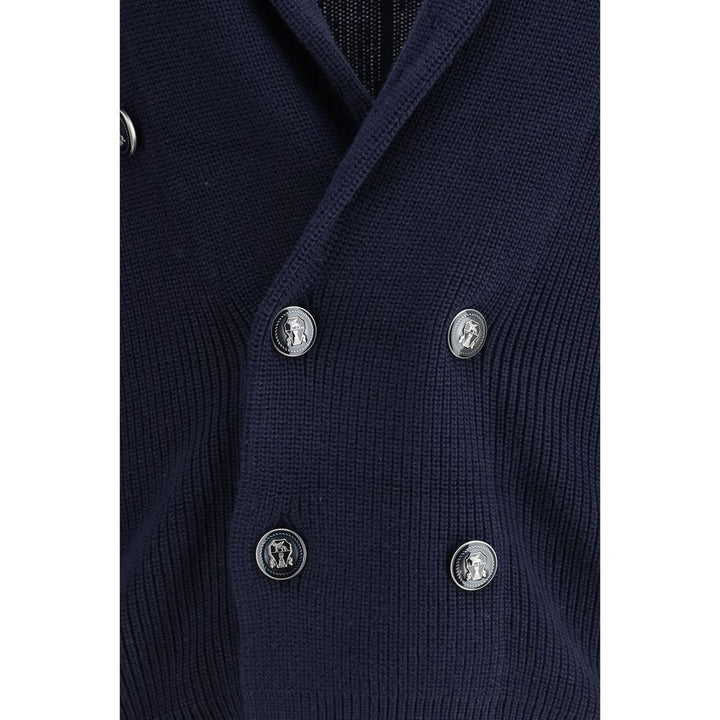 Brunello Cucinelli Blue Cotton Cardigan by Brunello Cucinelli outlet now on sale