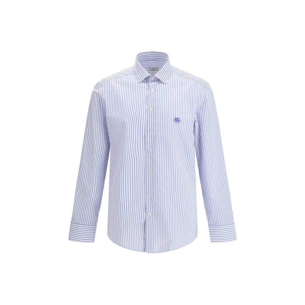 etro dress shirt Etro Cotton Blend Shirt with Paisley Print - Grey | MRIB000199TJ5E5