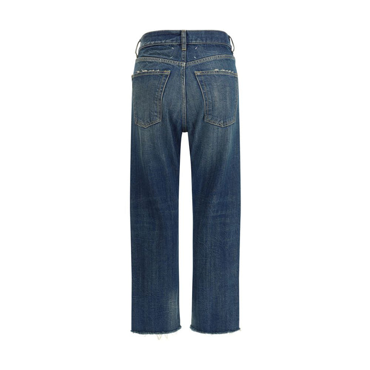 Margiela Blue Cotton Straight-Leg Jeans by Margiela outlet now on sale
