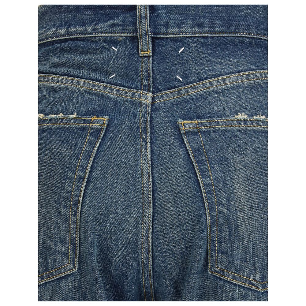 Margiela Blue Cotton Straight-Leg Jeans by Margiela outlet now on sale