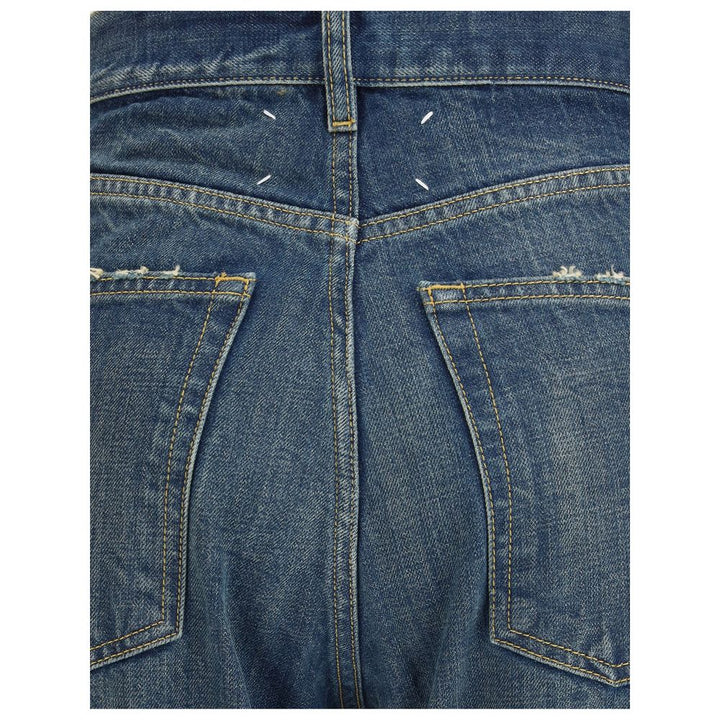 Margiela Blue Cotton Straight-Leg Jeans by Margiela outlet now on sale