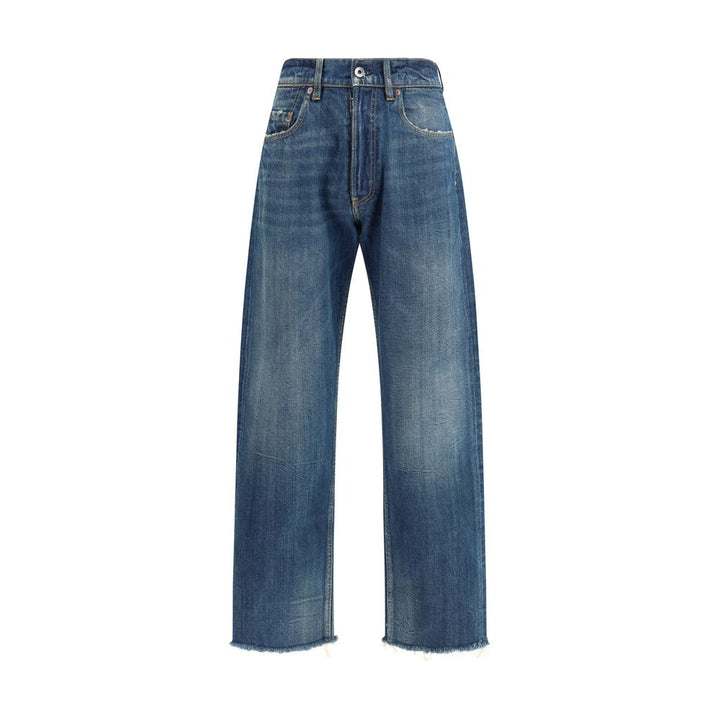 Margiela Blue Cotton Straight-Leg Jeans by Margiela outlet now on sale