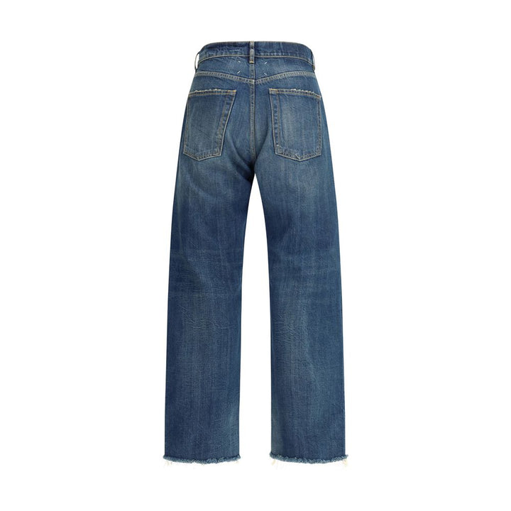 Margiela Blue Cotton Straight-Leg Jeans by Margiela outlet now on sale